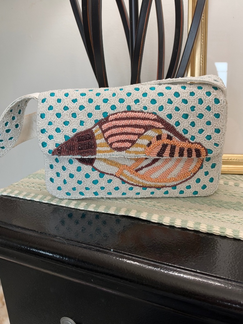 Conch Shell Beaded Bag